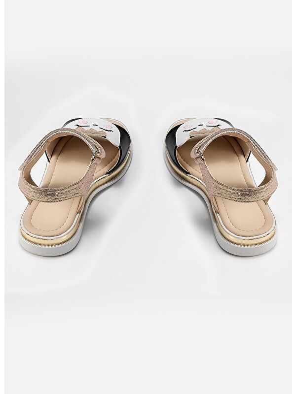 Gold 3D Simli Kız Sandalet - Görsel 5