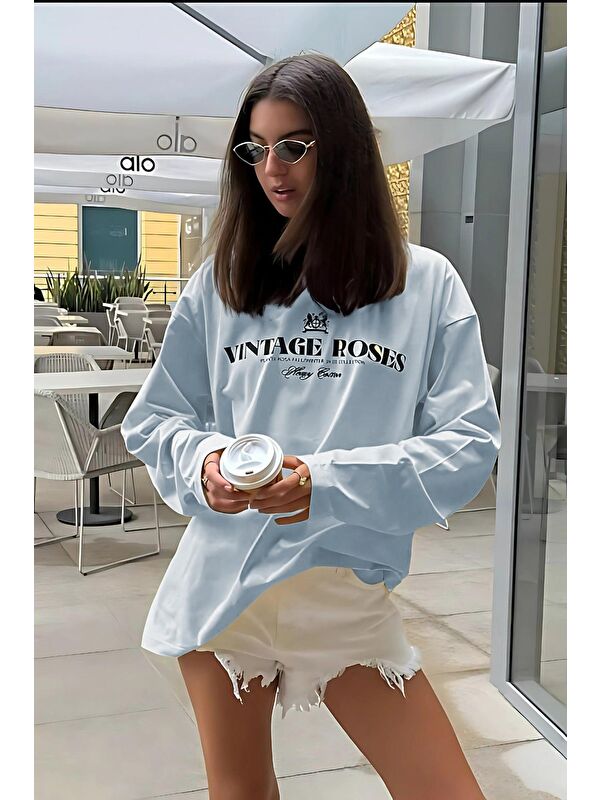 Madmext Bebe Mavisi Baskılı Uzun Kollu Tişört Mg2451