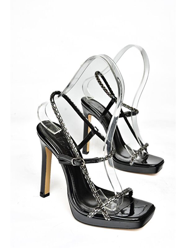 S5696162 Siyah Kadın Topuklu Ayakkabı - Görsel 4