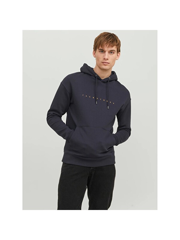 Jack & Jones Hood Star Erkek Lacivert Kapüşonlu Sweatshirt