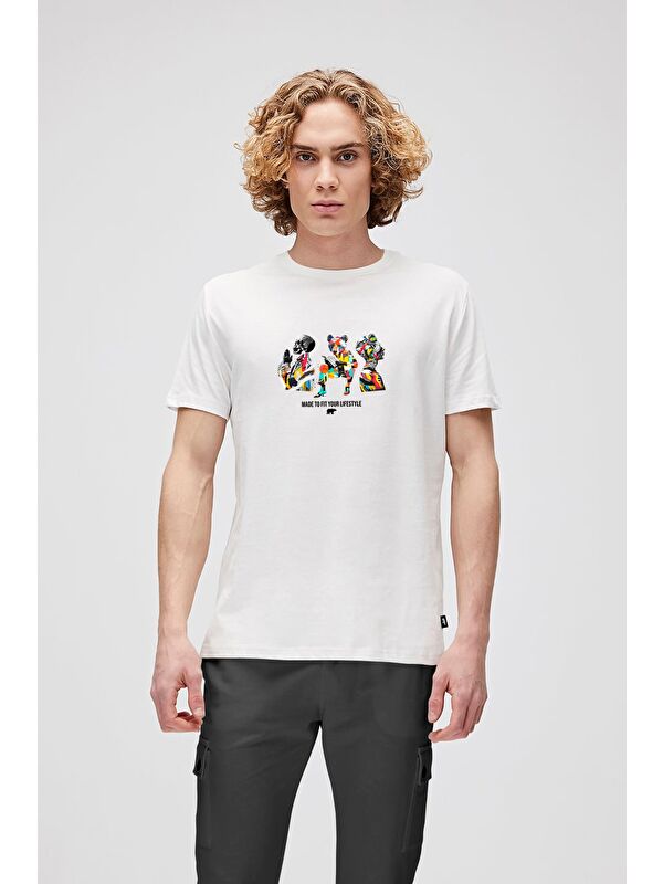 Bad Bear To Fıt Beyaz Erkek Baskılı Tişört