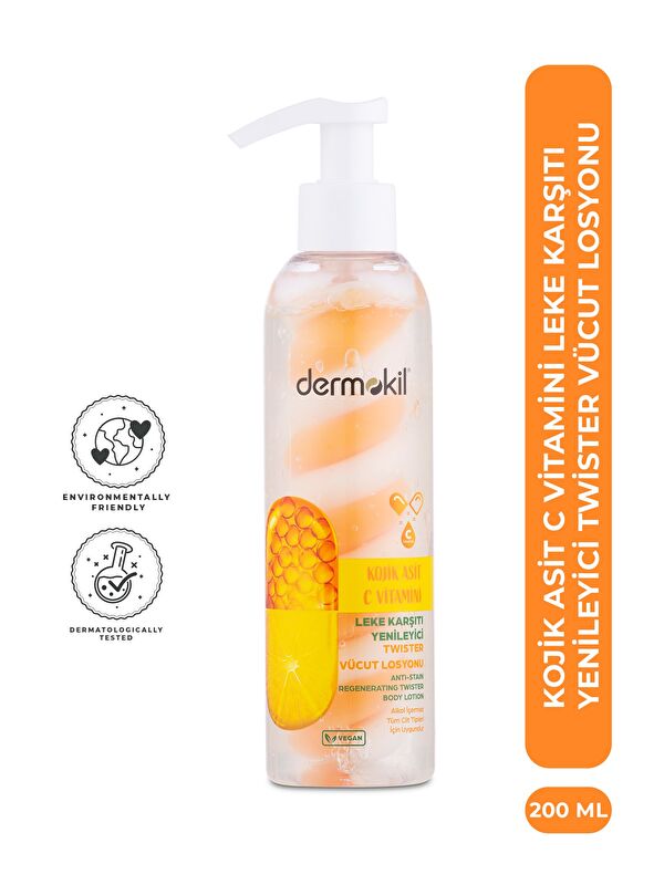 Dermokil Kojik Asit C Vitamini Leke Karşıtı ve Yenileyici Twister Vücut Losyonu 200 ml