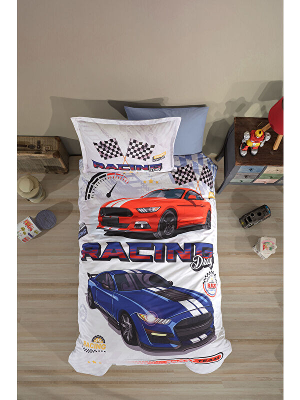Clasy %100 Pamuk Nevresim Takımı Tek Kişilik Racing Drag