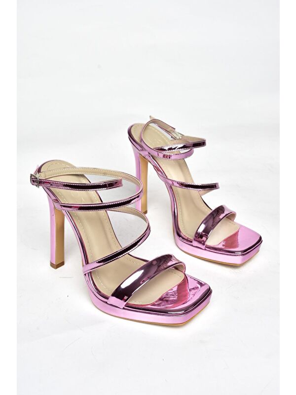 S5696150 Pembe Kadın Topuklu Ayakkabı - Görsel 4