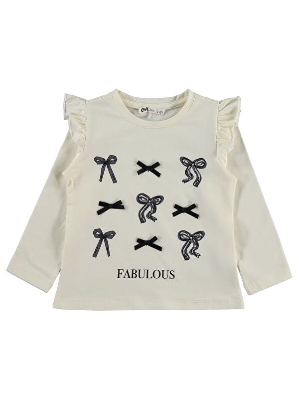 Civil Girls FABULOUS BASKILI 2-5 Yaş Sweatshirt - Ekru 5-6 Yaş