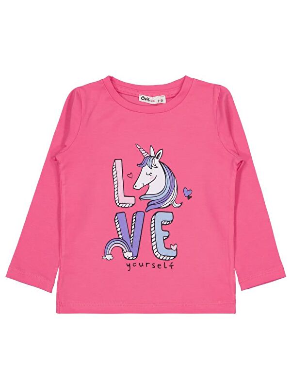Civil Girls Baskılı 2-5 Yaş Sweatshirt - Pembe 3-4 Yaş