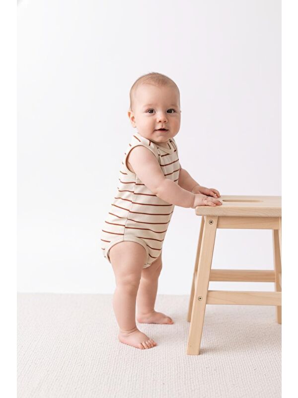 Miababy Çizgili Süprem Çıtçıtlı Atlet Body