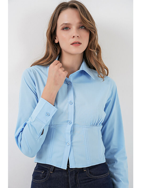 Bigdart 20231 Slim Fit Poplin Gömlek - Mavi