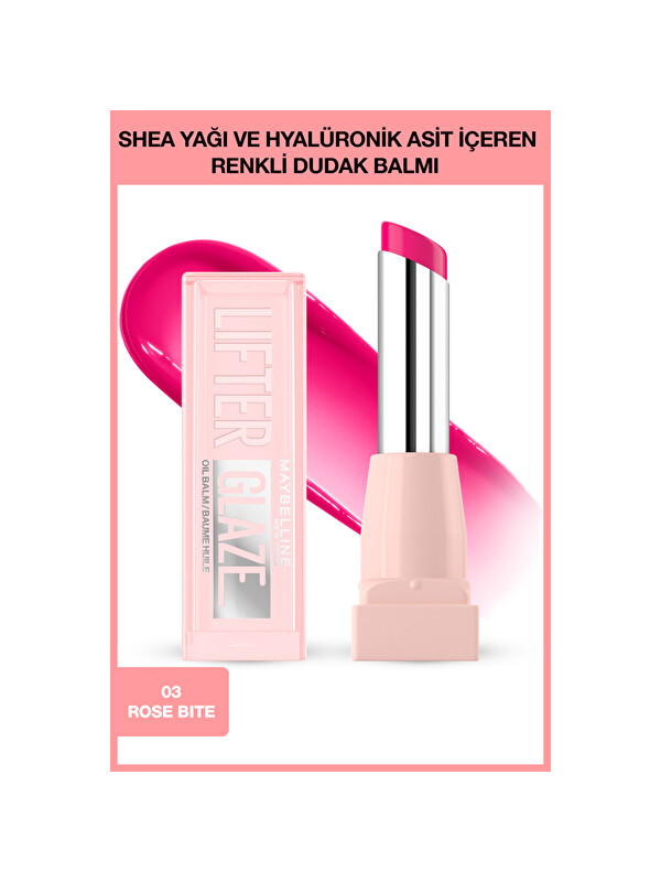 Maybelline New York Lifter Glaze Shea Yağı ve Hyalüronik Asit içeren Renkli Dudak Balmı - 03 Rose Bi