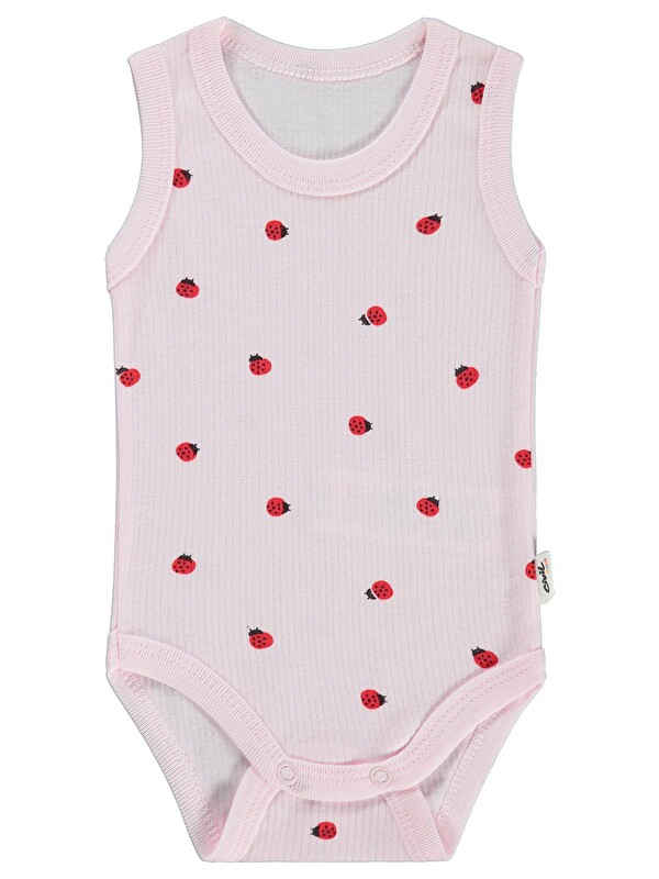 Civil Baby Uğur Böceği Empirme 0-3 Yaş Çıtçıtlı Badi - Pembe