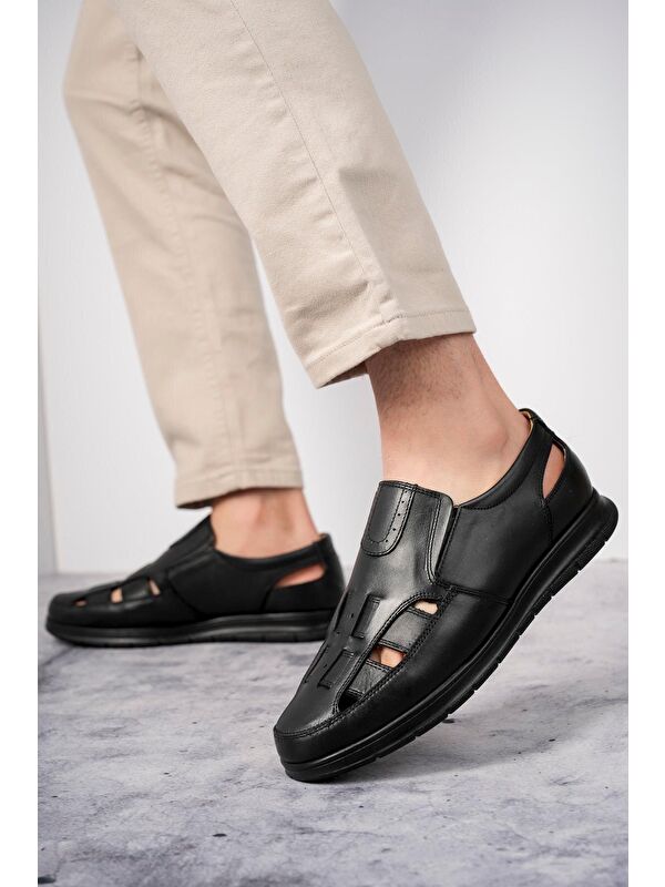 Oliver Erkek Günlük Klasik Hakiki Deri Rahat Ortopedik Sandalet - Görsel 2