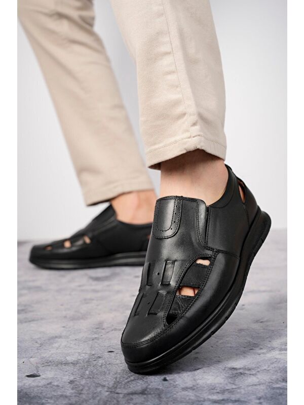 Oliver Erkek Günlük Klasik Hakiki Deri Rahat Ortopedik Sandalet - Görsel 6