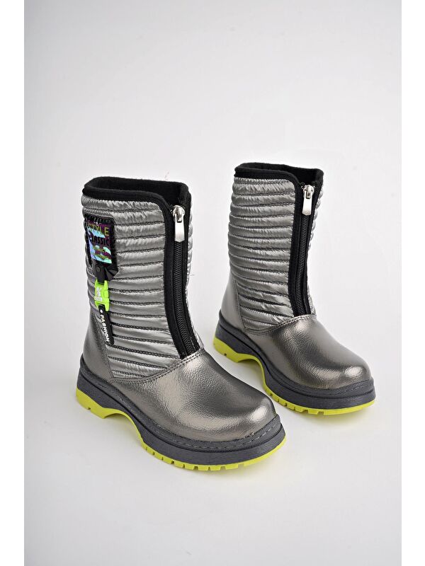 BLOOM Çocuk Tırtıklı Taban İçi Polar Önü Fermuarlı Yağmur ve Kar Botu - Görsel 4