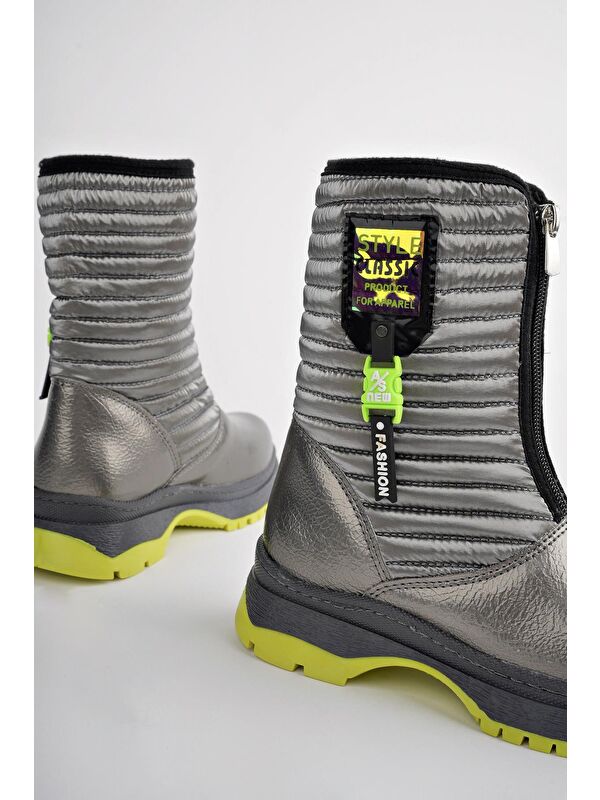 BLOOM Çocuk Tırtıklı Taban İçi Polar Önü Fermuarlı Yağmur ve Kar Botu - Görsel 6