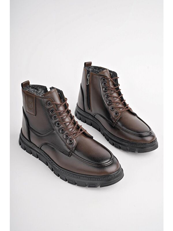 GİLBERTO Fermuarlı Bağcıklı Kürklü Hafif Taban Erkek Bot - Görsel 3