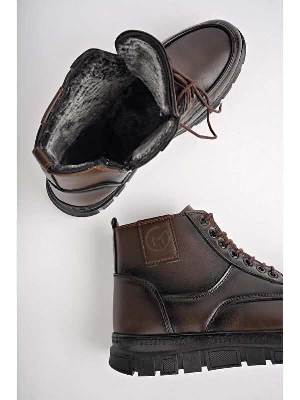 GİLBERTO Fermuarlı Bağcıklı Kürklü Hafif Taban Erkek Bot - Görsel 4