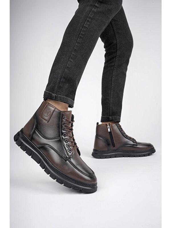 GİLBERTO Fermuarlı Bağcıklı Kürklü Hafif Taban Erkek Bot - Görsel 7