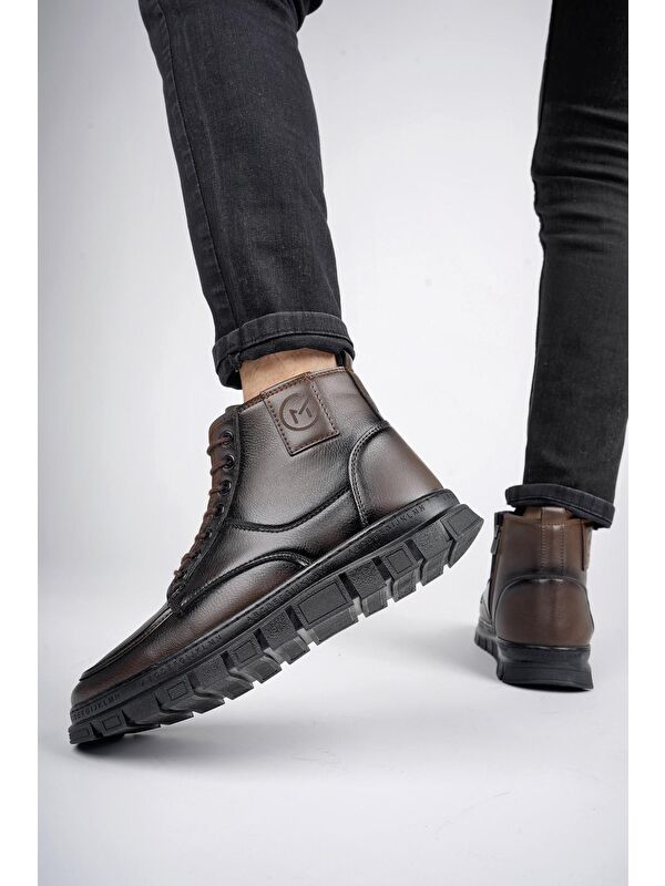 GİLBERTO Fermuarlı Bağcıklı Kürklü Hafif Taban Erkek Bot - Görsel 8