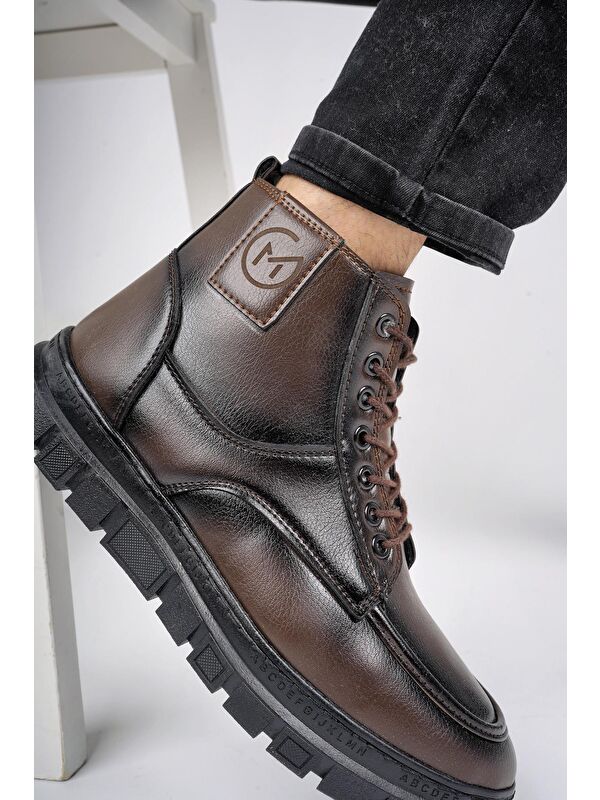 GİLBERTO Fermuarlı Bağcıklı Kürklü Hafif Taban Erkek Bot - Görsel 9