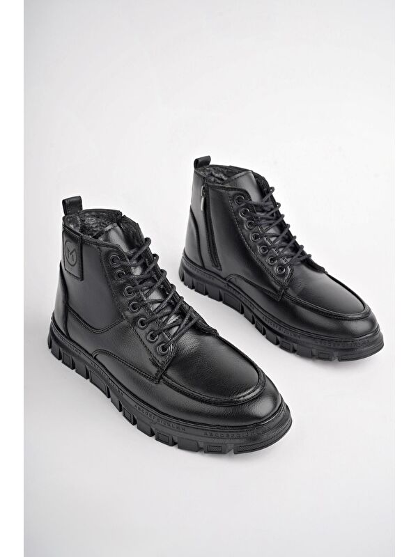 GİLBERTO Fermuarlı Bağcıklı Kürklü Hafif Taban Erkek Bot - Görsel 3