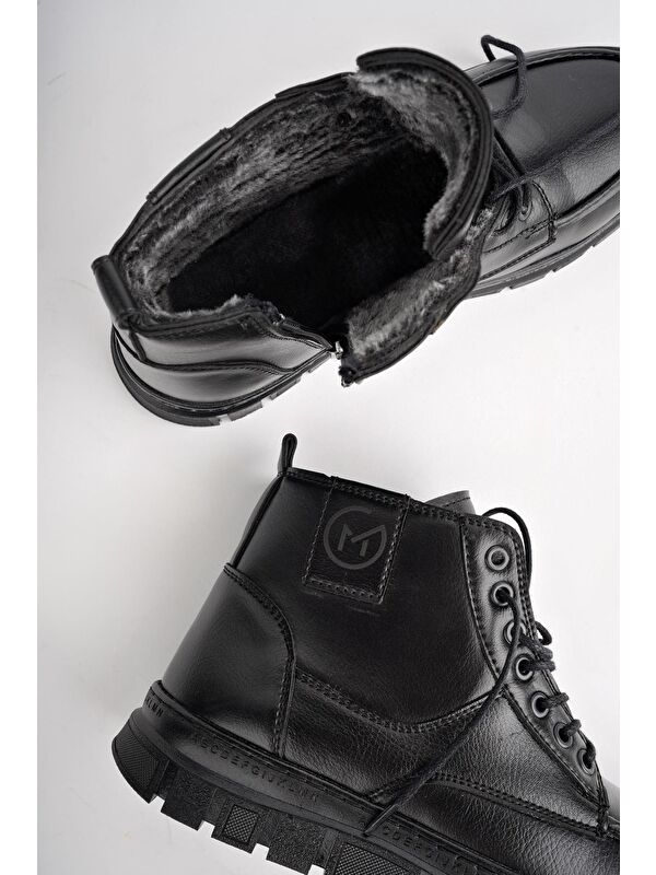 GİLBERTO Fermuarlı Bağcıklı Kürklü Hafif Taban Erkek Bot - Görsel 4