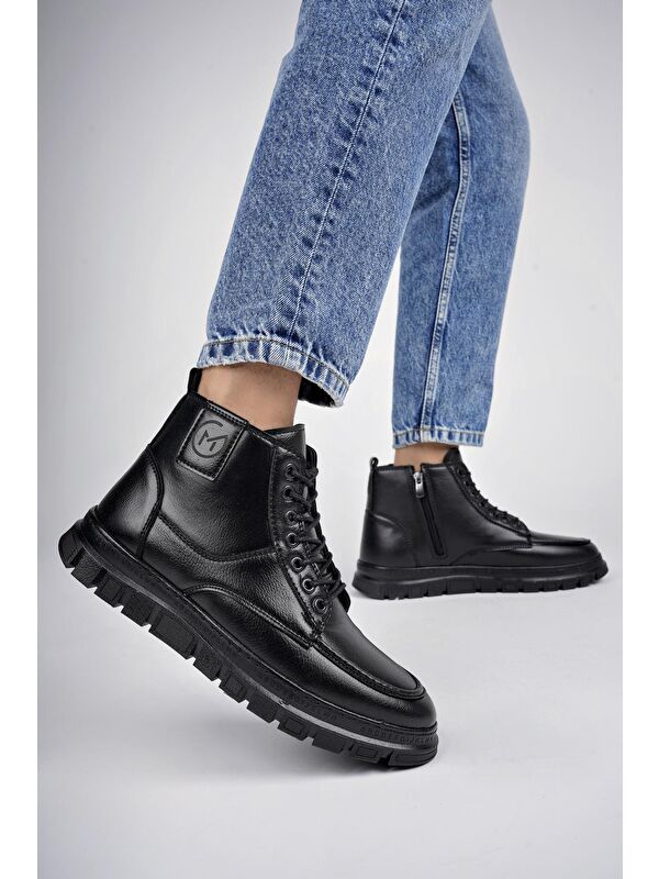 GİLBERTO Fermuarlı Bağcıklı Kürklü Hafif Taban Erkek Bot - Görsel 6