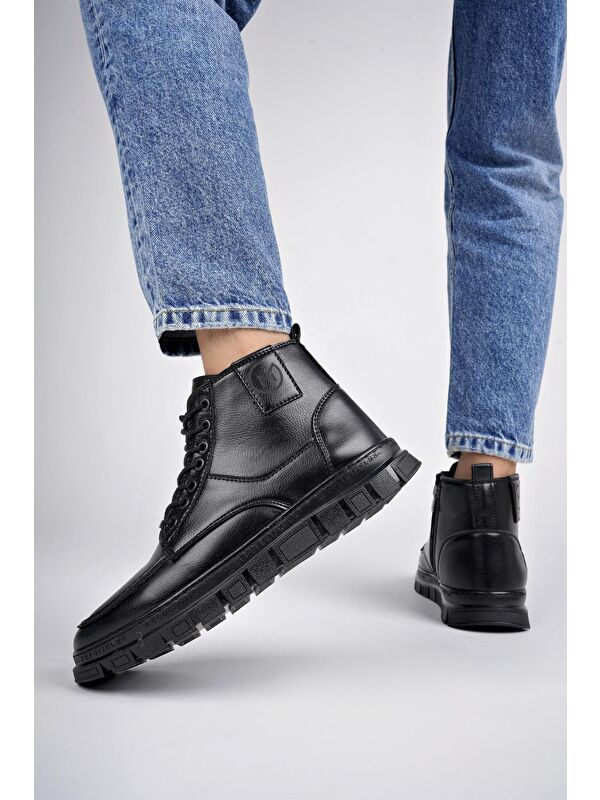 GİLBERTO Fermuarlı Bağcıklı Kürklü Hafif Taban Erkek Bot - Görsel 7