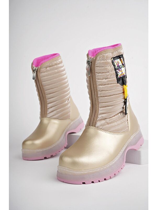 BLOOM Çocuk Tırtıklı Taban İçi Polar Önü Fermuarlı Yağmur ve Kar Botu - Görsel 3