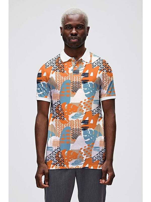 Bad Bear Bota Beyaz Polo Yaka Erkek Baskılı Tişört