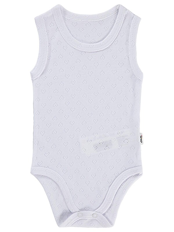 Civil Baby Jakarlı 3-36 Ay Çıtçıtlı Badi - Beyaz