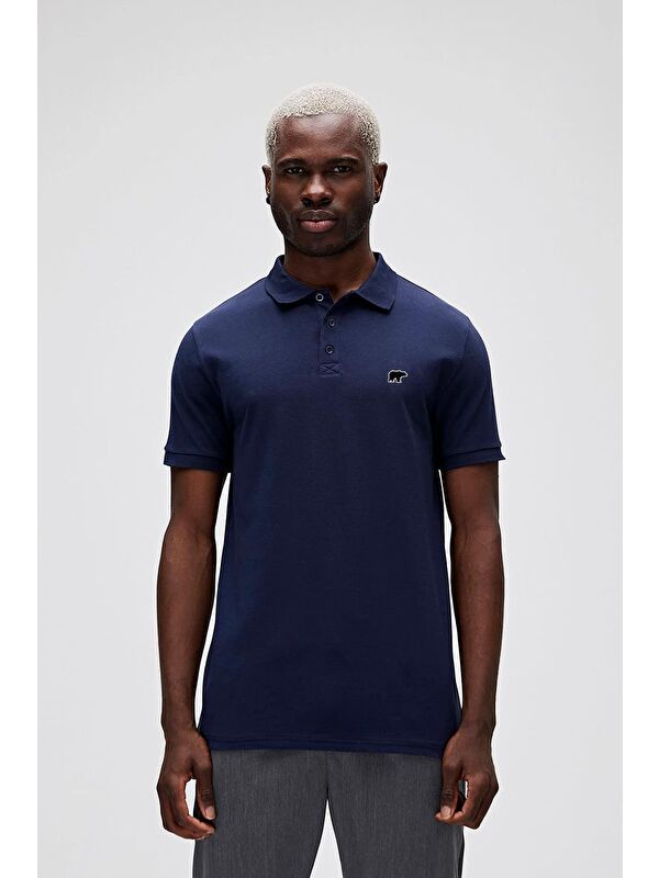 Bad Bear Gabriel Lacivert Polo Yaka Erkek Tişört