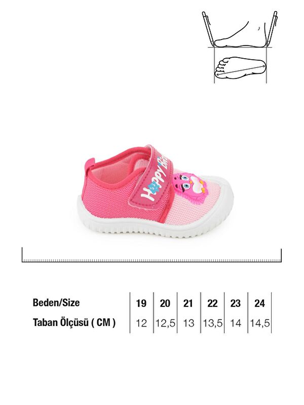 Yazlık Keten Kız Bebe Happy Birds Cırtlı Ayarlanabilir Ayakkabı - Görsel 3