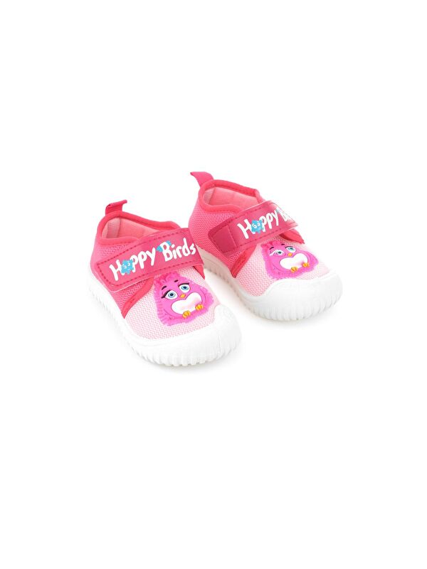 Yazlık Keten Kız Bebe Happy Birds Cırtlı Ayarlanabilir Ayakkabı - Görsel 4