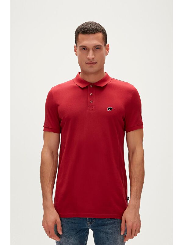 Bad Bear Gabriel Kırmızı Polo Yaka Erkek Tişört