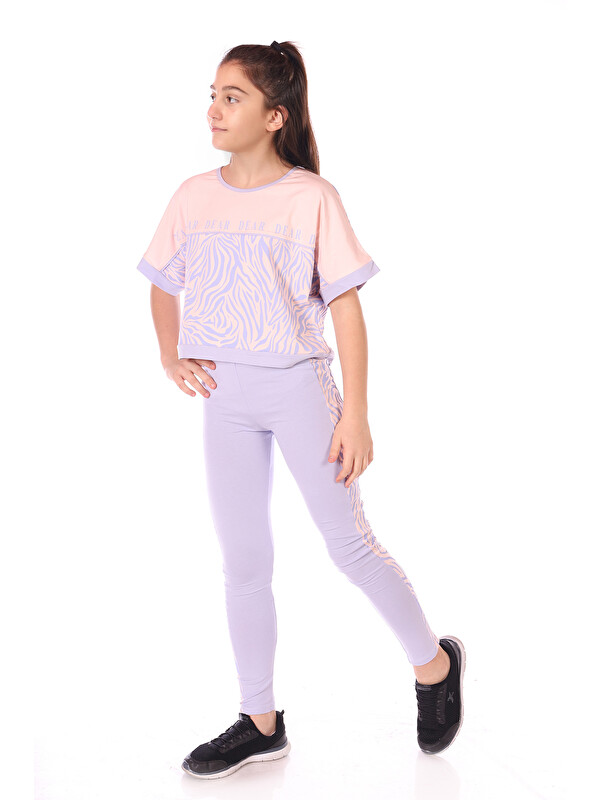 Toontoykids Kız Çocuk Zebra Desenli Taytlı Takım
