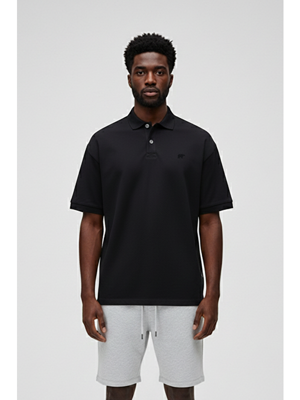Bad Bear City Walker Siyah Polo Yaka Erkek Tişört