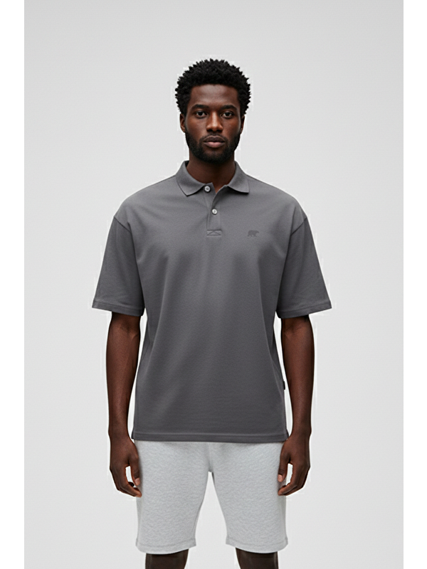 Bad Bear City Walker Asfalt Polo Yaka Erkek Tişört