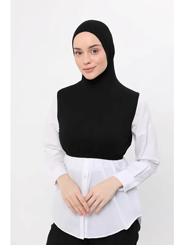 Altobeh Sıfır Kollu Boyunluklu Boneli Yarım Body