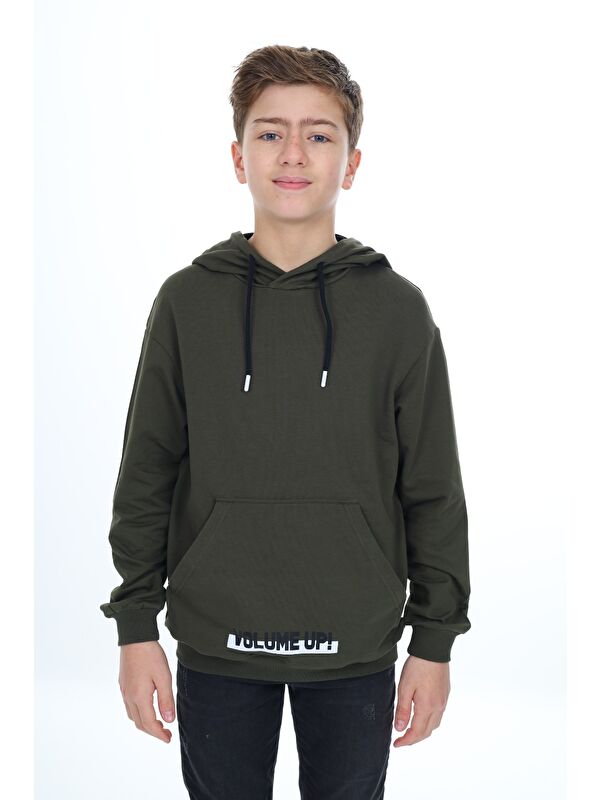 Toontoykids Erkek Çocuk Oversize Kapüşonlu Cepli Baskılı Sweatshirt - 2 İplik