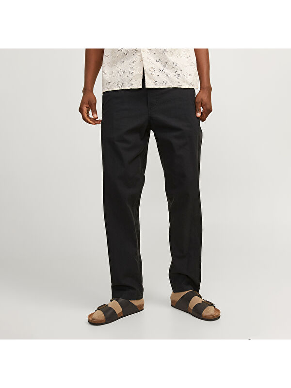 Jack & Jones Kane Summer Linen Blend Jogger Erkek Siyah Pantolon