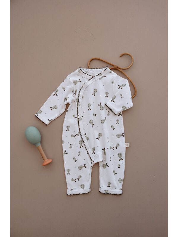 Oh La La Koala For Little Ones Armut Desenli Dantel Detaylı Kruvaze Tulum