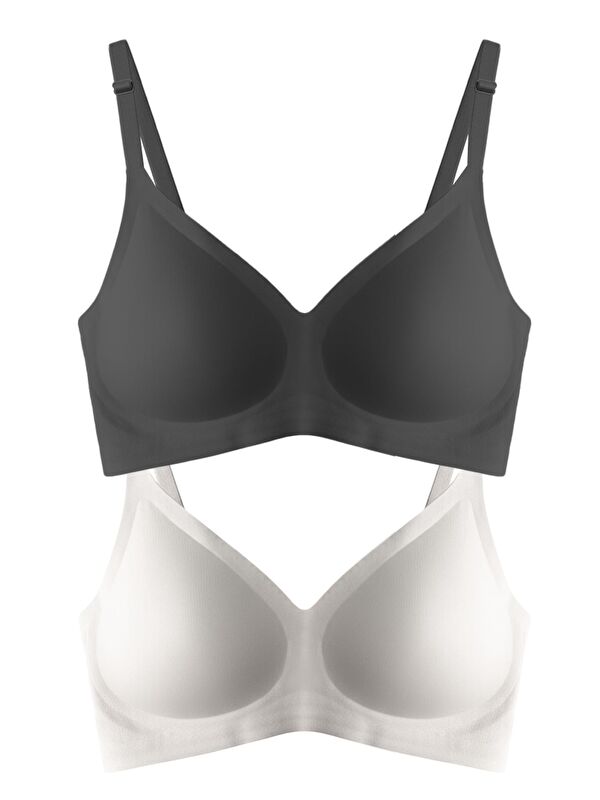 Cottonhill Seamless Bra - Soft | Lazer Kesim Balensiz Ayarlanabilir Askılı Dikişsiz Kadın Sütyen 2'Li Paket-6