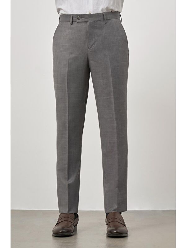 İMZA Koyu Füme Yandan Cepli Slim Fit Classic Erkek Pantolon 1003245152