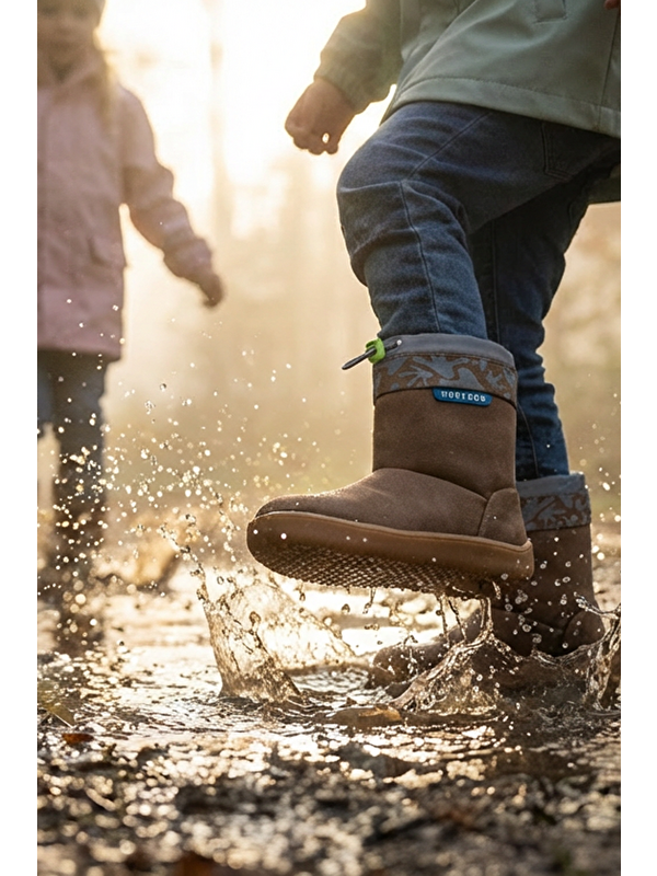 Hopfrög Lacivert Hopfrög Rain Süper Boots Suya Ve Soğuğa Dayanıklı Barefoot Çocuk Botu