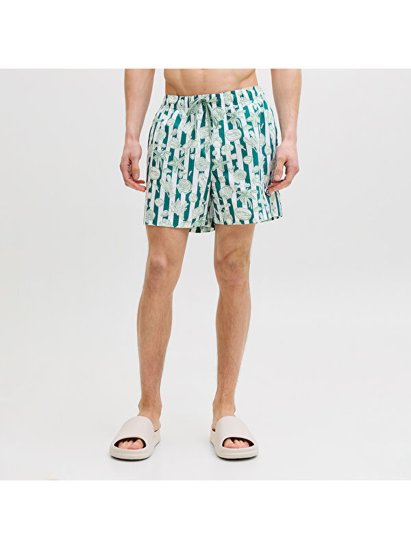 Jack & Jones Maui Vibes Novelty Aop Erkek Yeşil Mayo