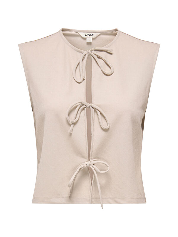 Only Onlsakura Regular Fit Yuvarlak Yaka Bağlama Detaylı Yelek 15366877