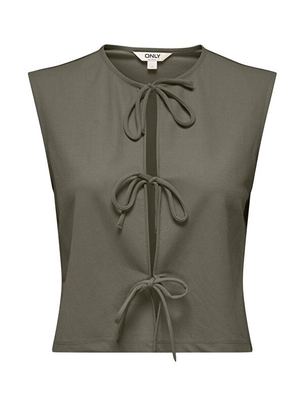 Only Onlsakura Regular Fit Yuvarlak Yaka Bağlama Detaylı Yelek 15366877