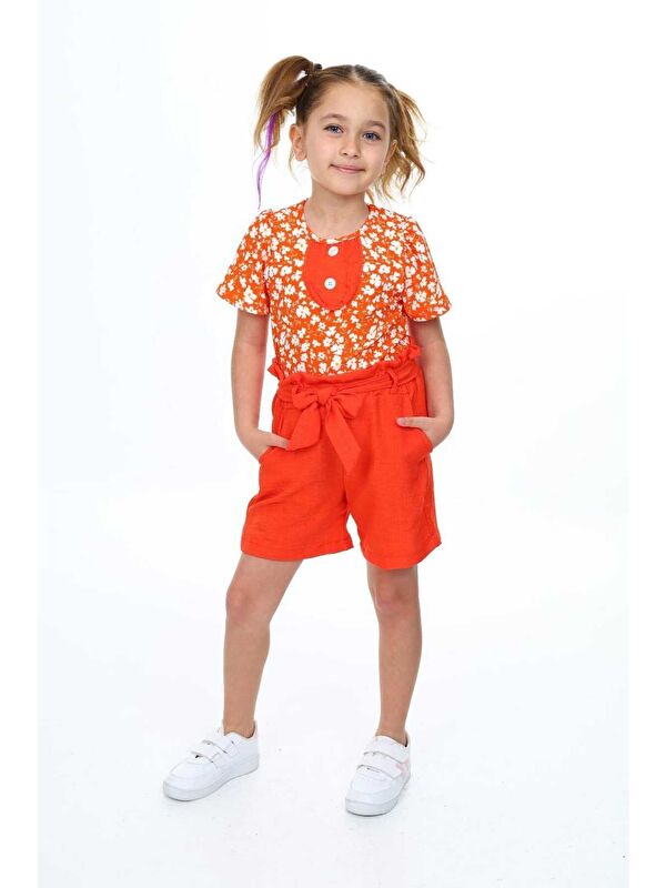 My Kids Wear İlkbahar Çiçekleri Desenli Kız Çocuk Takım