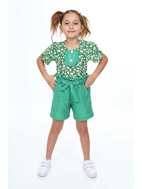 My Kids Wear İlkbahar Çiçekleri Desenli Kız Çocuk Takım