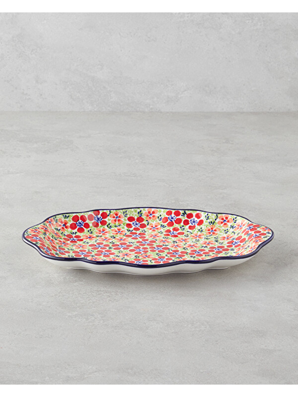 English Home Botanic Stoneware Kayık Tabak 35 cm Renkli